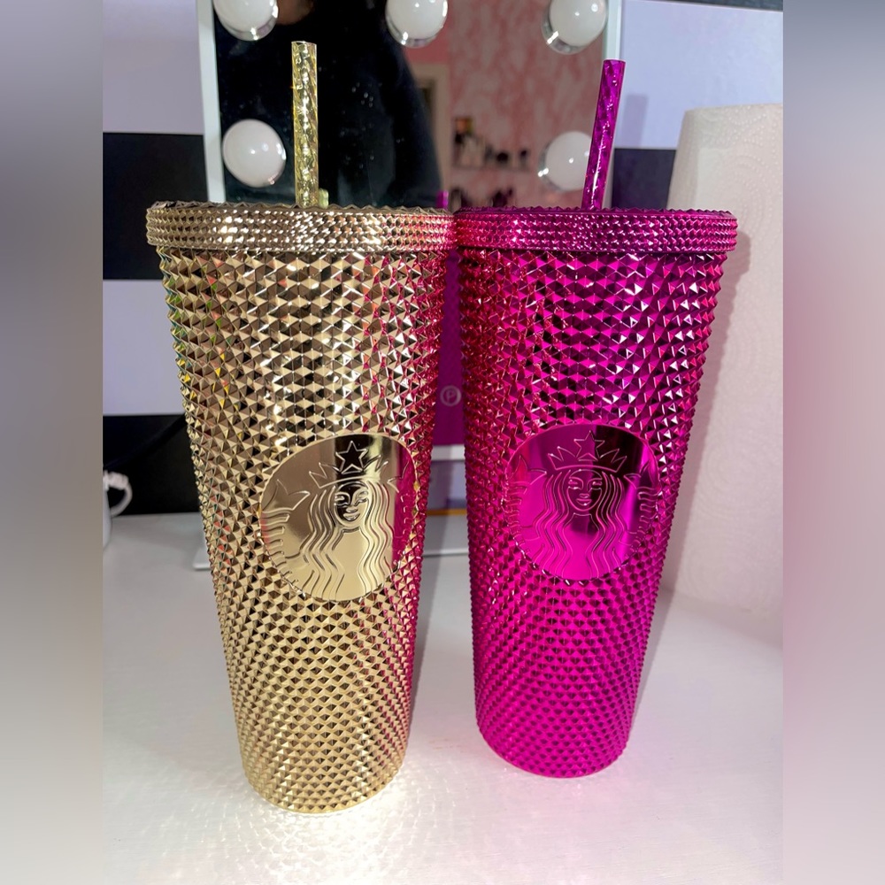 Starbucks Large Gold or Sangria Pink Tumbler Holiday 2022